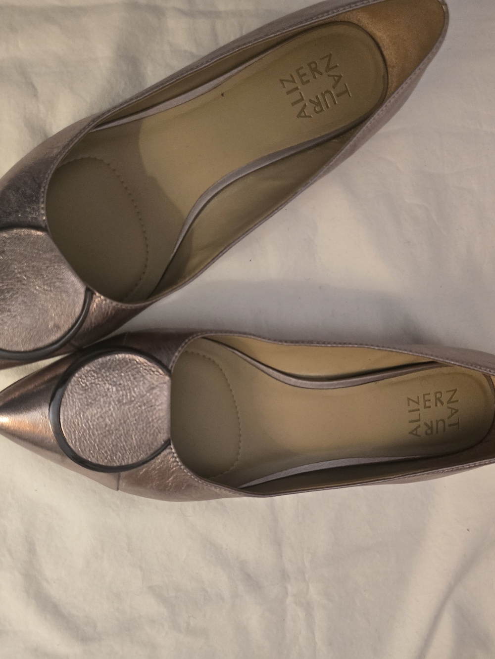 Naturalizer Metallic Rose Pointed Toe Flats